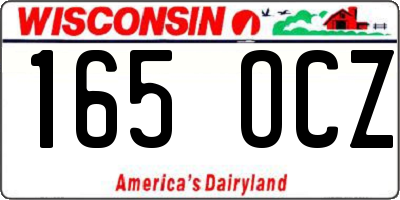 WI license plate 165OCZ