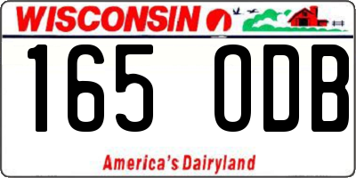 WI license plate 165ODB