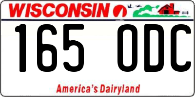 WI license plate 165ODC