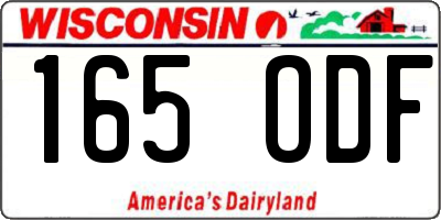 WI license plate 165ODF