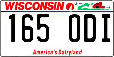 WI license plate 165ODI