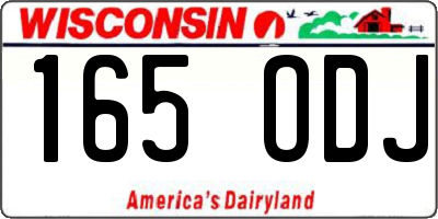 WI license plate 165ODJ
