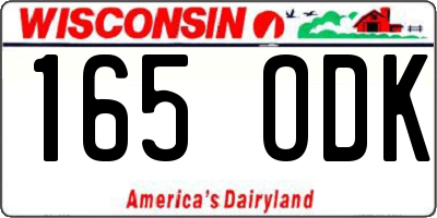 WI license plate 165ODK