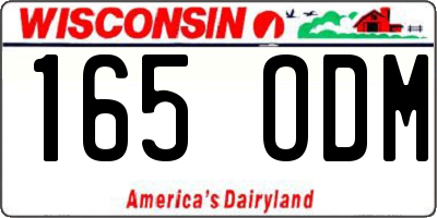 WI license plate 165ODM