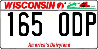 WI license plate 165ODP