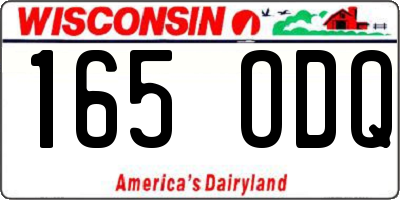 WI license plate 165ODQ