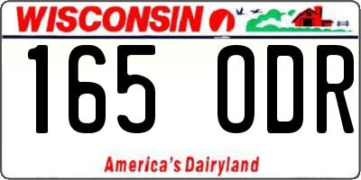 WI license plate 165ODR