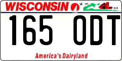 WI license plate 165ODT