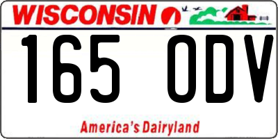 WI license plate 165ODV