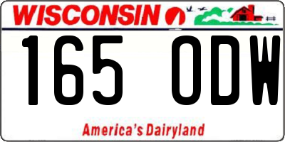 WI license plate 165ODW