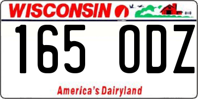 WI license plate 165ODZ