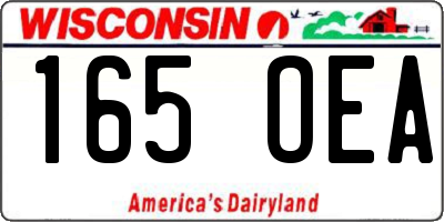 WI license plate 165OEA