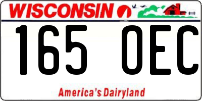 WI license plate 165OEC