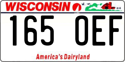 WI license plate 165OEF