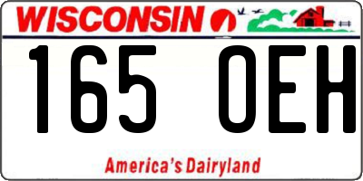 WI license plate 165OEH