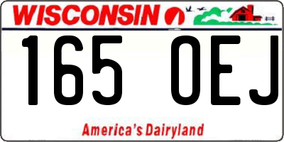 WI license plate 165OEJ