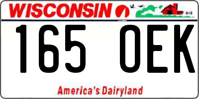 WI license plate 165OEK