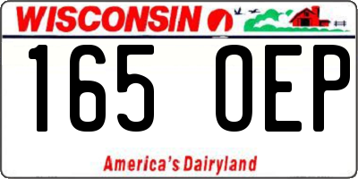 WI license plate 165OEP