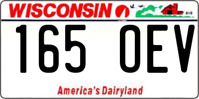 WI license plate 165OEV