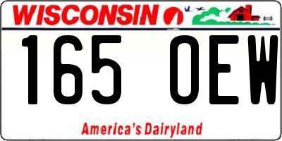 WI license plate 165OEW