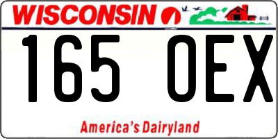 WI license plate 165OEX