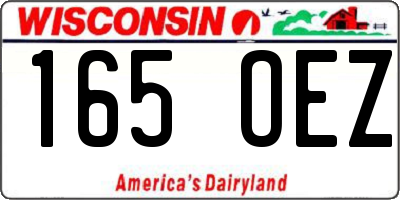 WI license plate 165OEZ