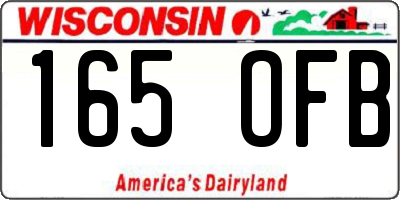 WI license plate 165OFB