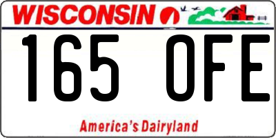 WI license plate 165OFE