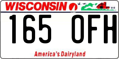 WI license plate 165OFH