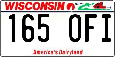 WI license plate 165OFI