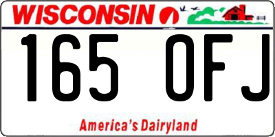 WI license plate 165OFJ