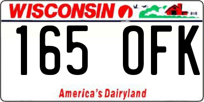 WI license plate 165OFK