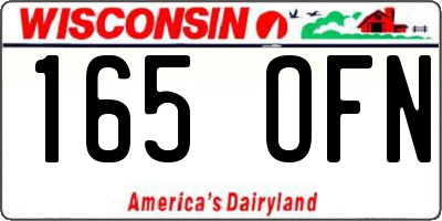 WI license plate 165OFN