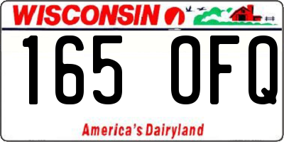 WI license plate 165OFQ