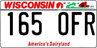 WI license plate 165OFR