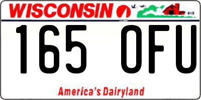 WI license plate 165OFU