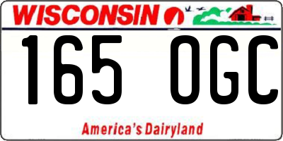 WI license plate 165OGC