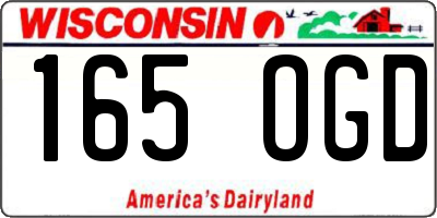 WI license plate 165OGD