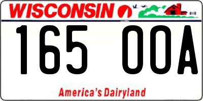 WI license plate 165OOA