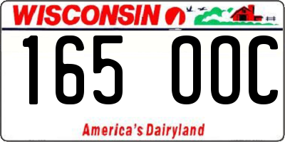 WI license plate 165OOC