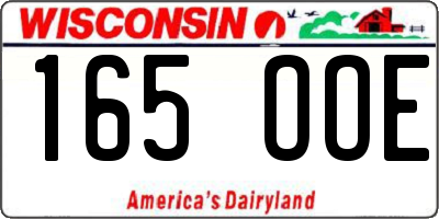 WI license plate 165OOE