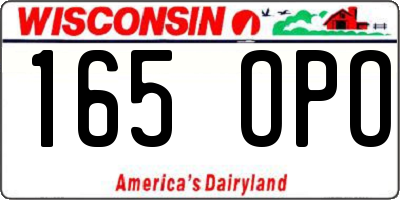 WI license plate 165OPO