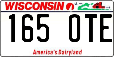 WI license plate 165OTE
