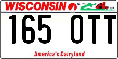WI license plate 165OTT