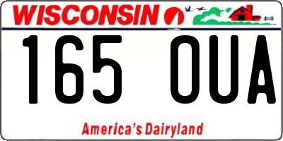WI license plate 165OUA