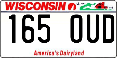 WI license plate 165OUD