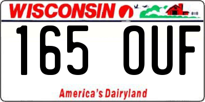 WI license plate 165OUF
