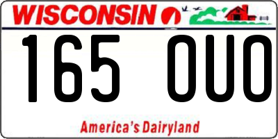 WI license plate 165OUO