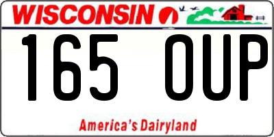 WI license plate 165OUP
