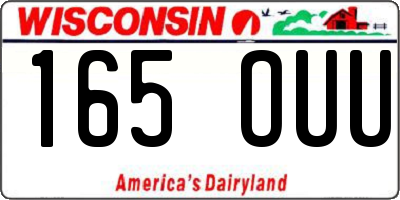 WI license plate 165OUU